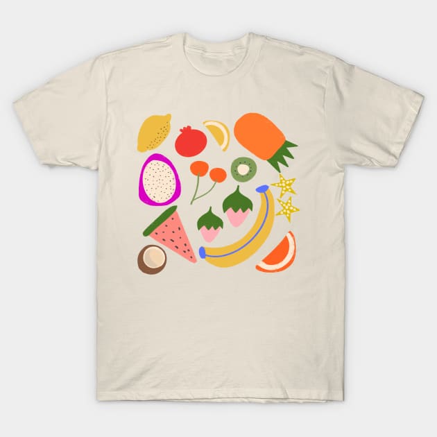 Cute Tropical Fruits T-Shirt by bruxamagica